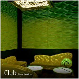 3D Wandpaneele - Einsatzbereich Gewerbe - Club, Diskothek - Deckenpaneele - 3D Tapeten