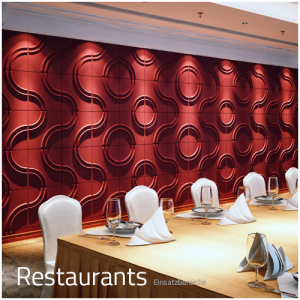 3D Wandpaneele - Einsatzbereich Gewerbe - Restaurants - Deckenpaneele - 3D Tapeten