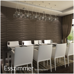 3D Wandpaneele - Einsatzbereich Privat - Esszimmer - Deckenpaneele - 3D Tapeten