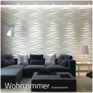 3D Wandpaneele - Einsatzbereich Privat - Wohnzimmer - Deckenpaneele - 3D Tapeten