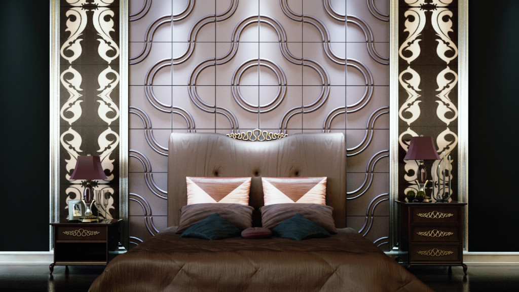 Schlafzimmer • 3D Wandpaneele | Deckenpaneele | Wandverkleidung aus Bambus